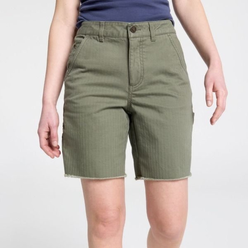 Alpine Design Womens 8 Inch Bermuda Shorts Bitter Sage Green Raw Hem Size 4 NEW